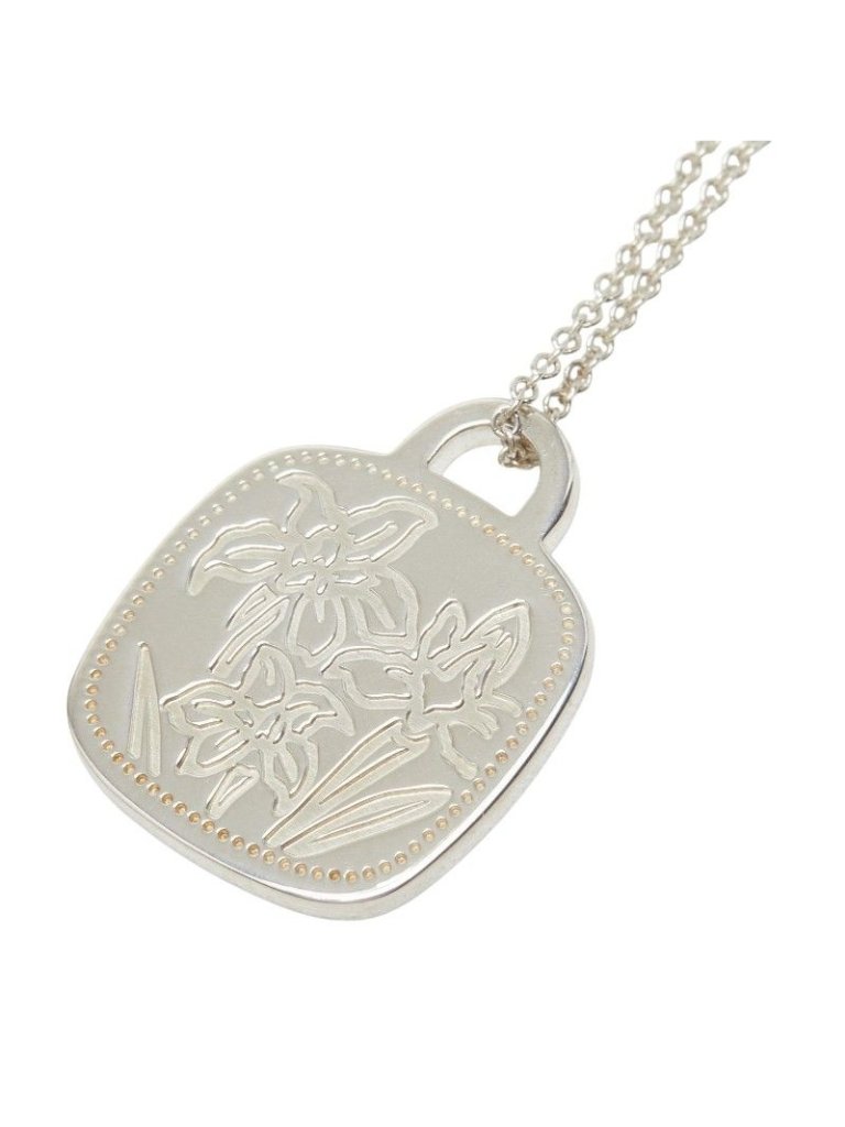 Tiffany & Co Go Marathon Spray Mom Necklace Silver